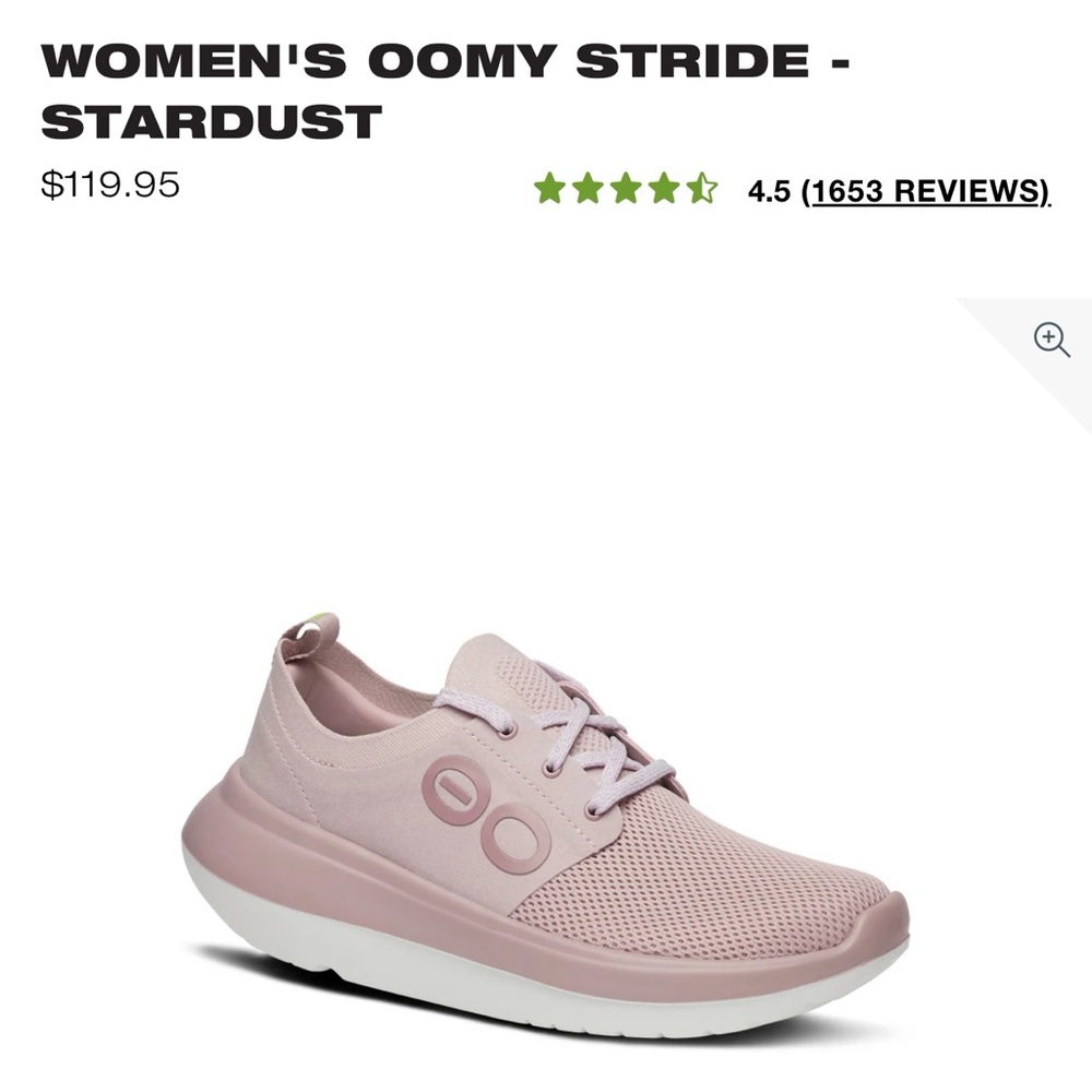 OOFOS Women's OOMY Stride Sneakers - Light Pink